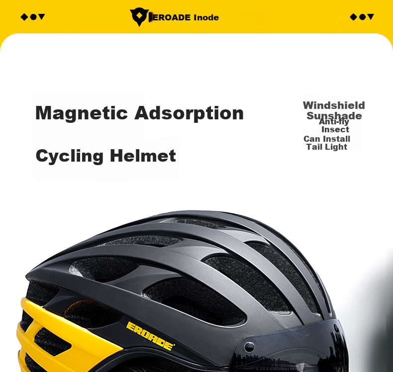 EROADE Bicycle Helmet with Goggles for Mountain Bike, Unisex, Ultra-Lightweight, Breathable, Anti-Fall Cycling Equipment 1