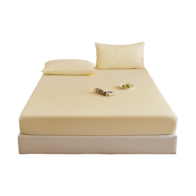 MUJI A-Class 100% Cotton Fitted Sheet Single Piece Pure Cotton Mattress Protector Full Coverage Bed Sheet 150x200cm Beige