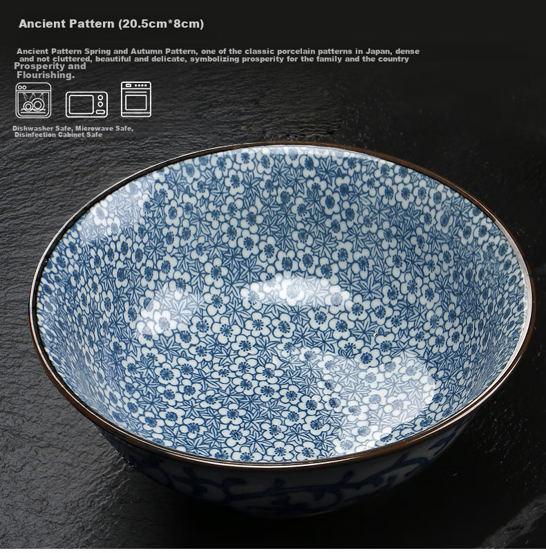 Mino Yaki Japanese Imported Ceramic Soup Bowl, Large Noodle Bowl, Dishwasher Safe, Salad Bowl, Japanese Noodle Bowl 10