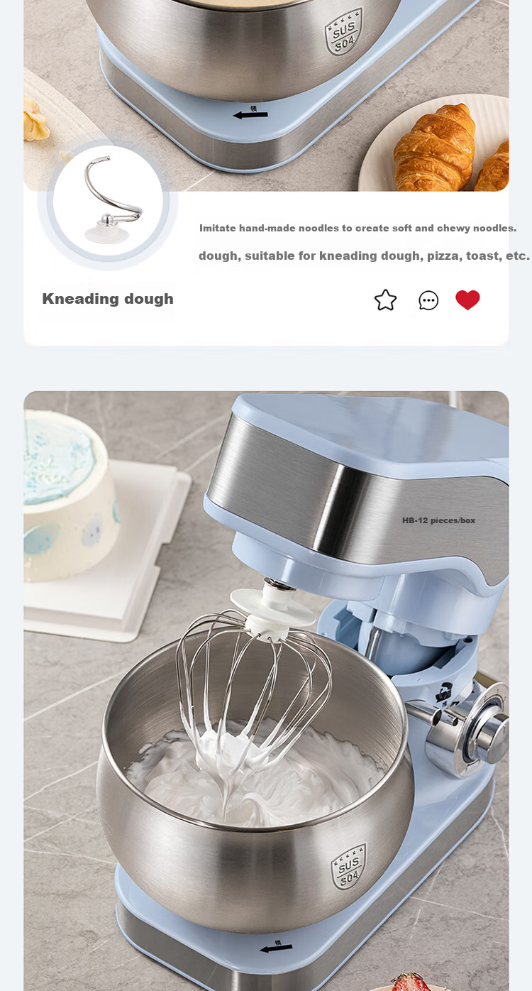 Royalstar Stand Mixer, Large Capacity for Home Use, Multifunctional Dough Kneading And Mixing, Fully Automatic, 1200W High Power, Whipping Milk, Egg White, Cream, Bread Maker, 5 Liters, RM1200Z 8