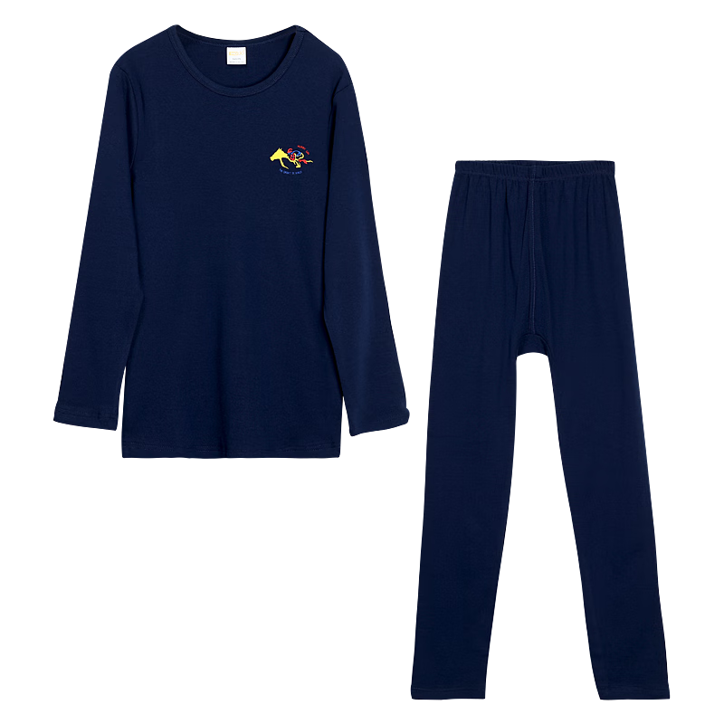 Hodohome Boys' 7A Cotton Antibacterial Round Neck Thin Thermal Underwear Set 101 170