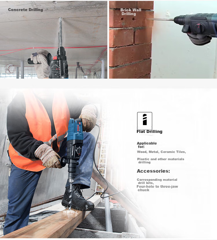 BOSCH Electric Hammer And Drill, Lightweight 2kg Class, Multi-Purpose One Machine with Four Holes, 5 Series Dust Collection Cover Set, GBH 2-24 DRE 11