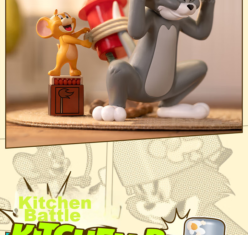52TOYS TOM&JERRY Cat And Mouse Battle Blind Box Toy Set, 8 Pieces in Total, National Day Gift 11