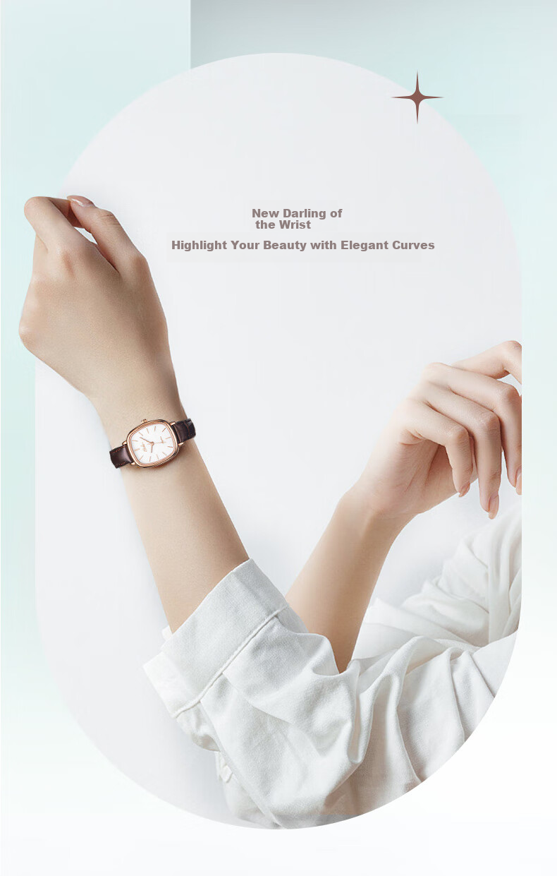 EBOHR Women's Watch, Kana Series, Fashionable White Dial Quartz Ladies Watch, Gift for Girlfriend's Birthday Or Mid-Autumn Festival, Model 51653446 4