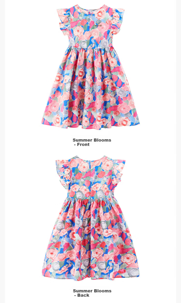 Disney Girls Floral Dress 2026 Summer New Princess Cotton Dress for Little Girls Floral Pattern Size 130 7