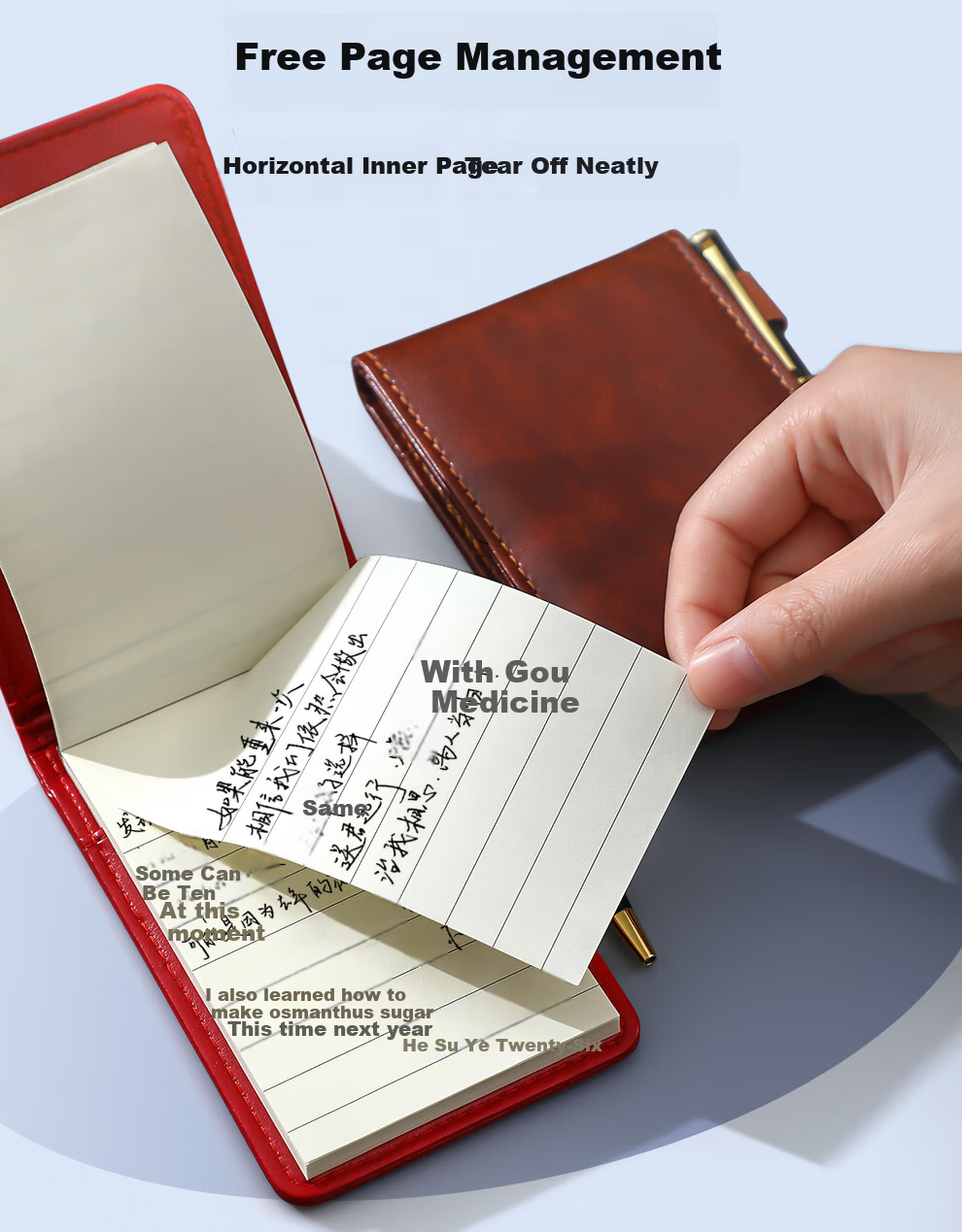 Jiaranheng Mini Pocket Notebook, A7 Size, Portable Notepad, Flip-Top Design, Tear-Off Pages, Convenient for Nurses And Doctors, Memo Pad, Journal, Vocabulary Book, Brown Color 8