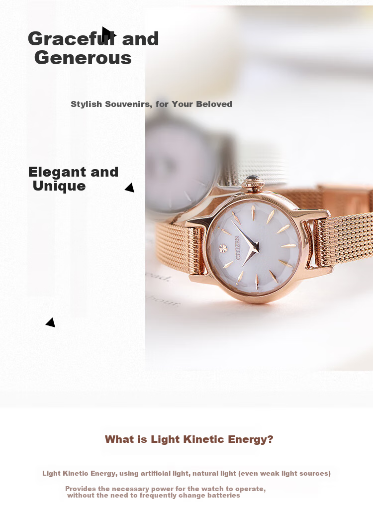 CITIZEN Watch for Women, Japanese And Korean Style, Kii Series, Eco-Drive, White Dial, Steel Band, Student Gift for Girlfriend, EG2992-51A 3