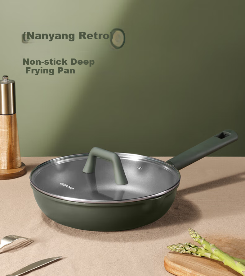 CaROTE Non-Stick Deep Frying Pan for Steak, Titanium Pan for Home Use with Induction Cooker, Egg Frying Pan, 26cm 2