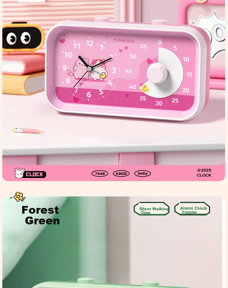 Timess Disney Collaboration Alarm Clock for High School Students, Two-In Visual Timer, Children's Time Management Tool, Kitchen Timer Gift 8