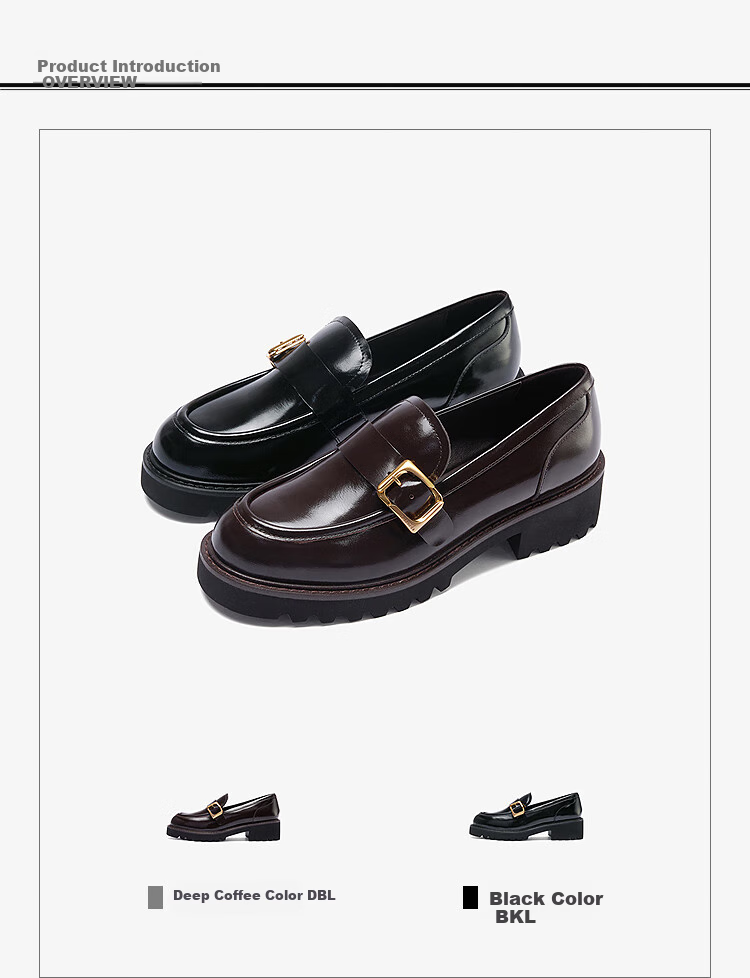 Le saunda [Jazz Movement] Fashion British Style Solid Color Deep Mouth Round Toe Loafers Women's Flats 45403 Black BKL 34 7