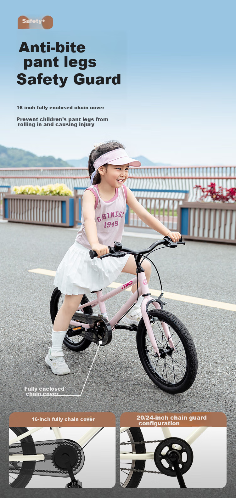 JD Original Xingyun Children's Bicycle Sold by JD Mountain Bike for Ages 3-6 Student Boys And Girls 16-Inch Cherry Blossom Pink 6