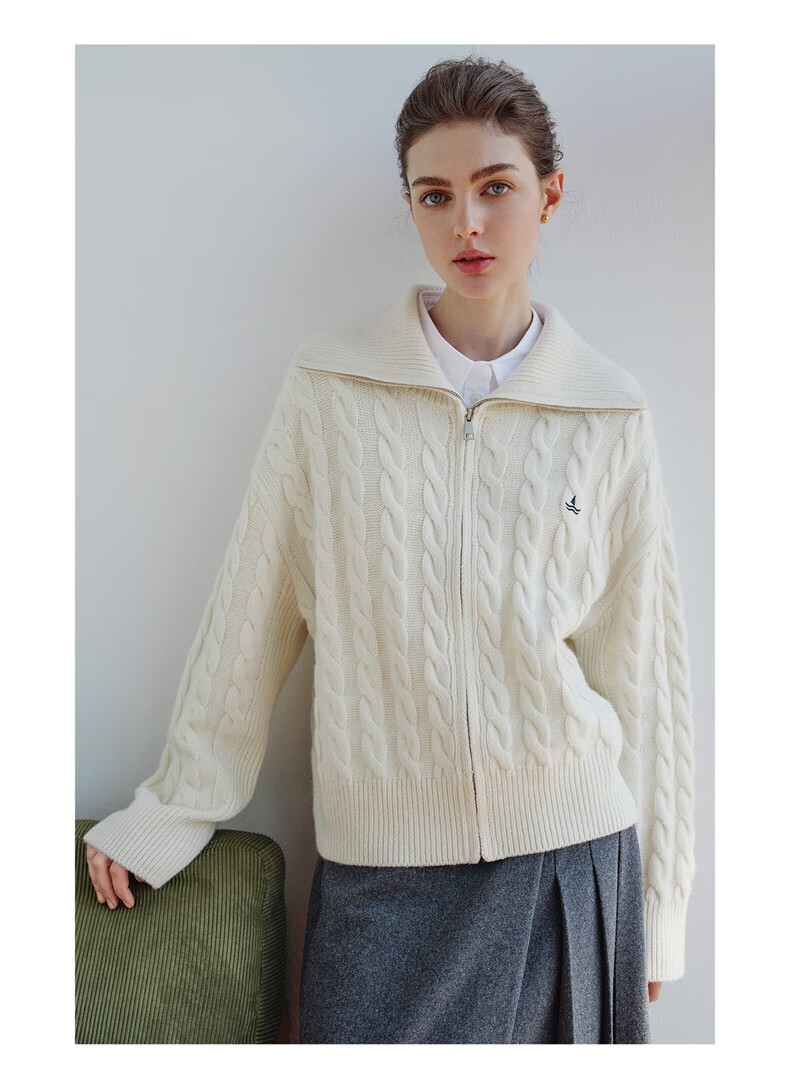 NaviKail Italy Small Sailboat Women's 2025 New Full Wool Knit Cardigan Sweater Wool Jacket 2334095507 10