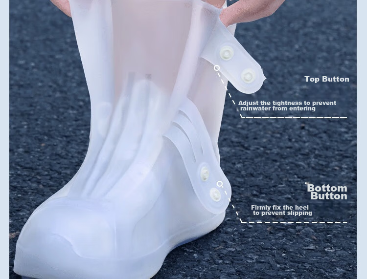 JD Original Rain Shoe Covers XXL, Eco-Friendly Odorless Waterproof Rain Shoe Covers for Men And Women, Thickened Wear-Resistant Rain Boots 15