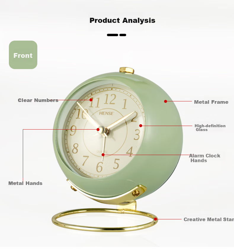 Hense Fashion Creative Mini Alarm Clock for Children, Bedside Lazy Clock for Middle And High School Students, Desktop Clock HA08 Blue 11