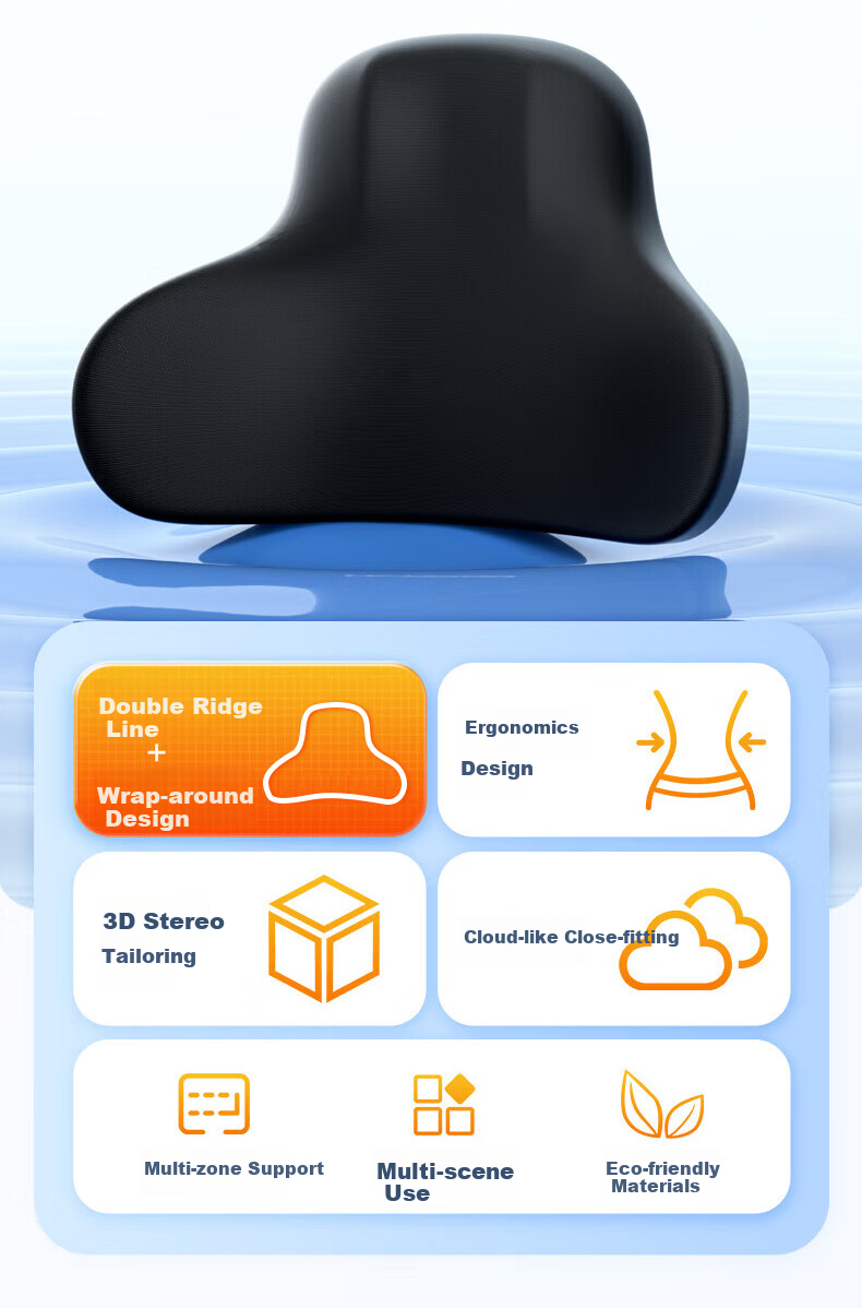 J.Sir Car Lumbar Support Cushion, Waist Protection Pad, Office Chair Backrest, Car Seat Cushion, Driving Back Support, Waist Pillow 2