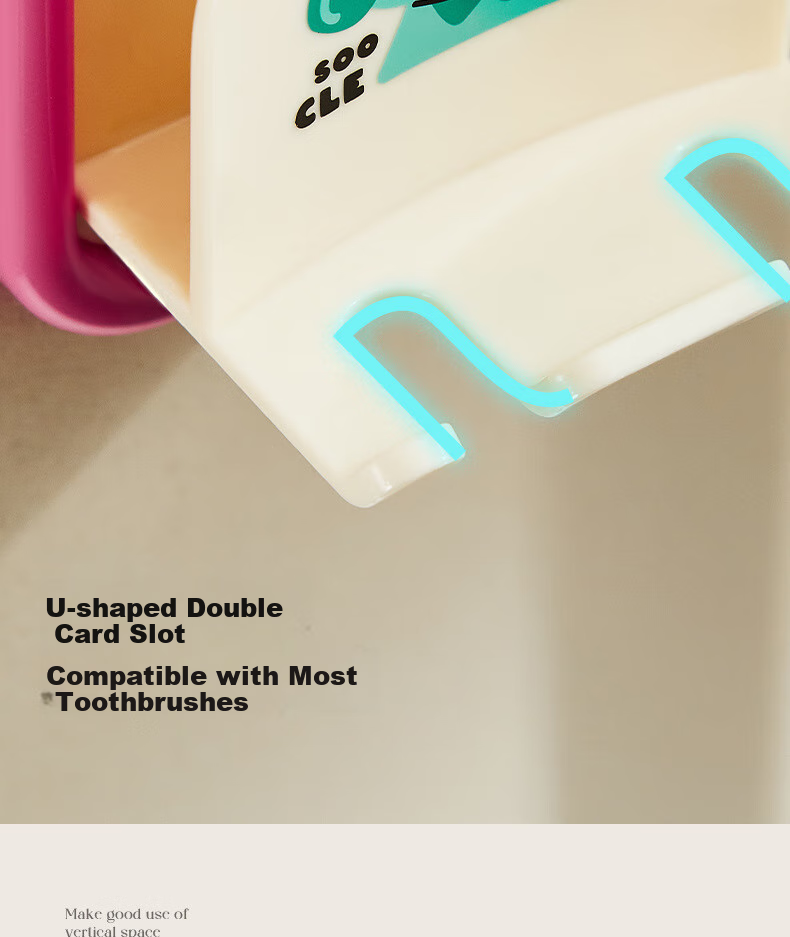 Fanyejia Toothbrush Holder Wall-Mounted No-Drilling Bathroom Children's Electric Toothbrush Storage Rack, Bathroom Wall-Mounted Hanger 4