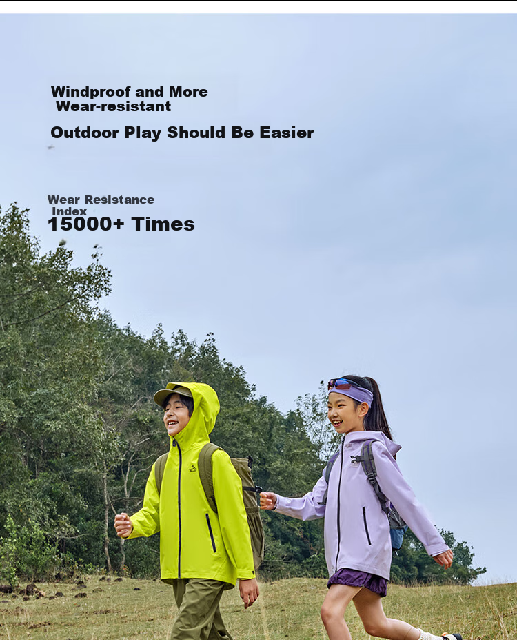 Pelliot [Xiaoyanke] Outdoor Children's Single-Layer Windbreaker, Waterproof And Windproof Jacket, 135101022 Black, Size 140 7