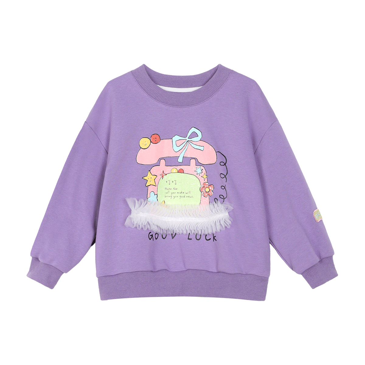 LUSON Little O Baby Okids Children's Clothing, Baby Sweatshirt for Girls, Three-Dimensional Fun And Dynamic Design, 2025 Fall New Style Girls' Round Neck Top