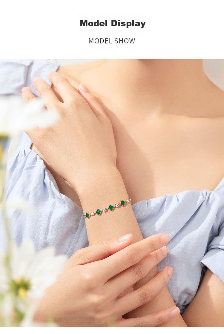 Grace Girl Four-Leaf Clover Bracelet for Women, Rose Gold Jewelry, Practical Anniversary Birthday Gift for Girlfriend 8