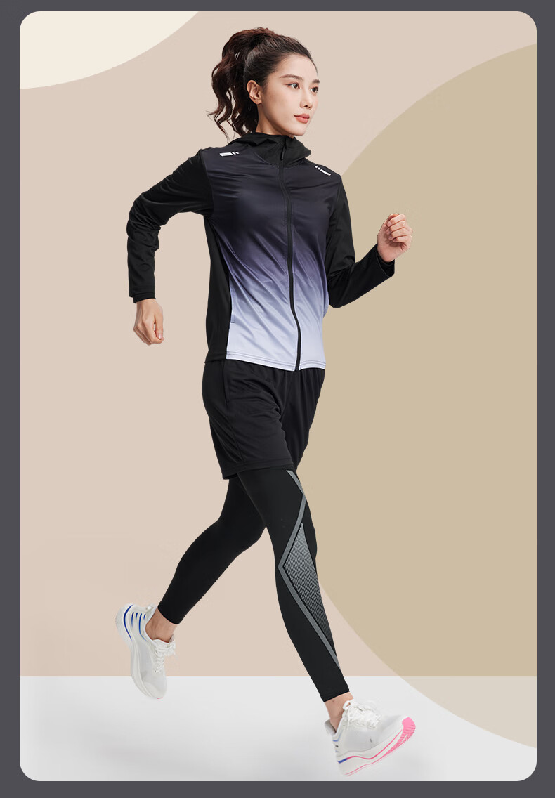 BURUITE Women's Yoga Sports Set Autumn Winter Running Fitness Badminton Cycling Tight Training Quick-Dry Slim Long Sleeve 8