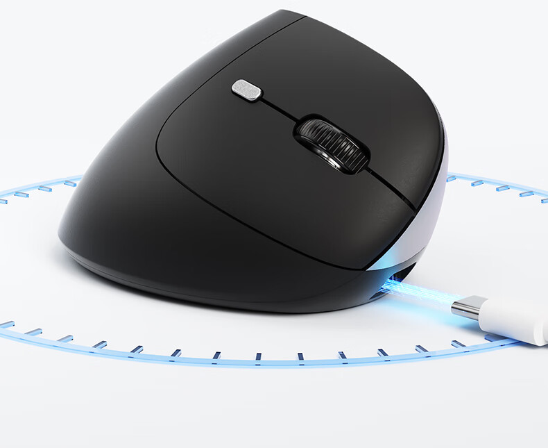 B.O.W Hangshi MW261 Mini Wireless Ergonomic Vertical Mouse Silent Office Laptop Desktop Business Universal Mouse Black Gray 4