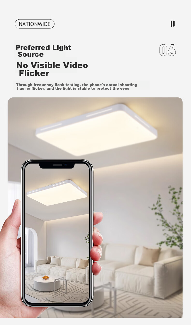 CHNT Ceiling Light, Living Room Main Light, Dimmable, Simple Cream Style LED Bedroom Lighting Set, 108W 12