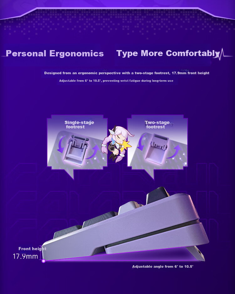 Colorful Xingchi 87 Magnetic Axis Keyboard Yinji IP Esports Custom Mechanical Wired Hot-Swappable Aluminum Keyboard Magnetic Standard Edition Phantom Night Black Biluo Star Axis 10
