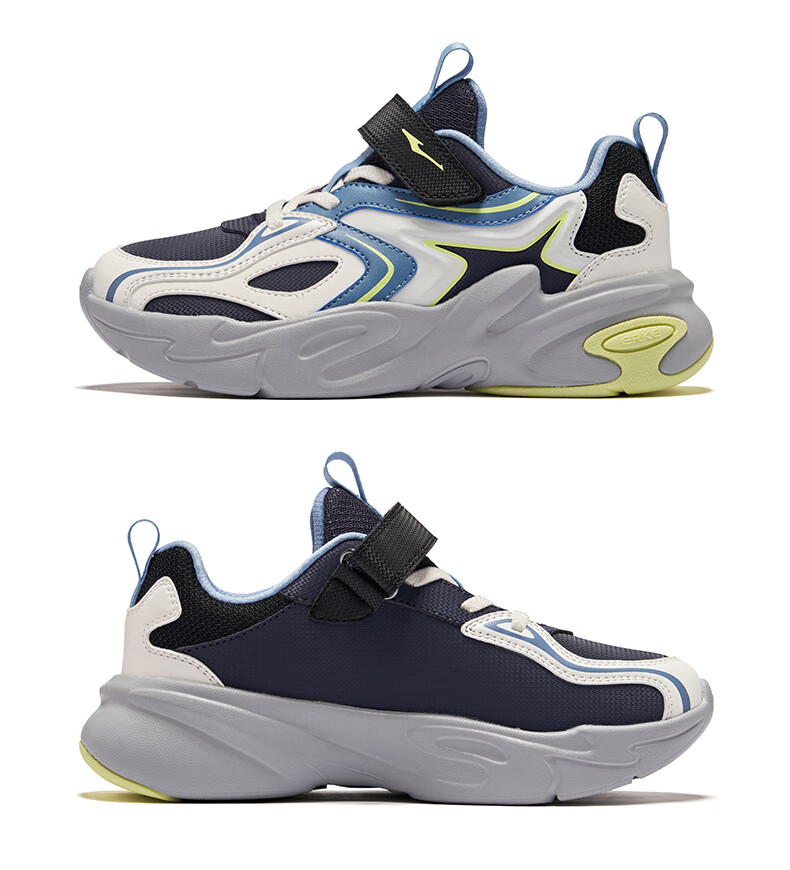 ERKE Kids Boys Sports Shoes Children's Leather Shock Absorption Casual Shoes Original Color/Yam Gray Size 31 38