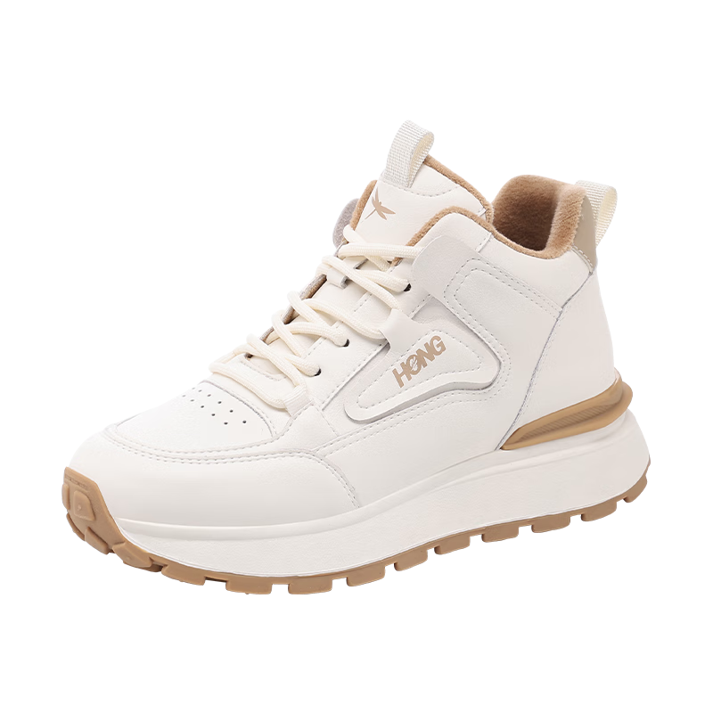 Red Dragonfly Women's Winter Fleece-Lined Warm Comfortable Sports Shoes Outdoor Wear-Resistant Lightweight Casual Shoes C0TTN06592 Beige Almond Size 35