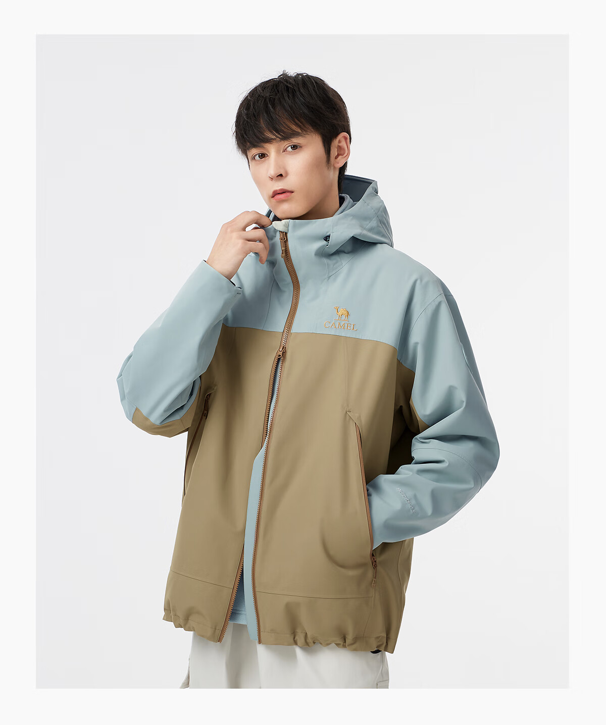 CAMEL (CAMEL) [King of Kings KAIJIA KING] Wang Junkai's 2025 Outdoor Three-in-One Assault Jacket Color-blocked Rainproof Mountaineering Suit 10
