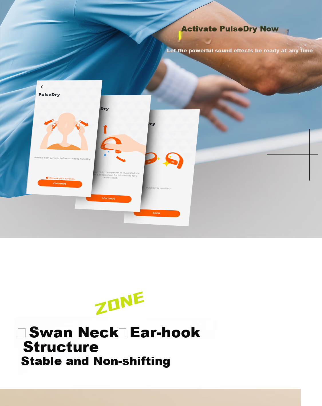 JBL ZONE [Wang Chulin's Choice], Yuedong Huan, True Wireless Open-Style, Sports Earphones, Ear-Hook Bluetooth Headphones, Compatible with Apple 18 Pro, Coast Blue 8