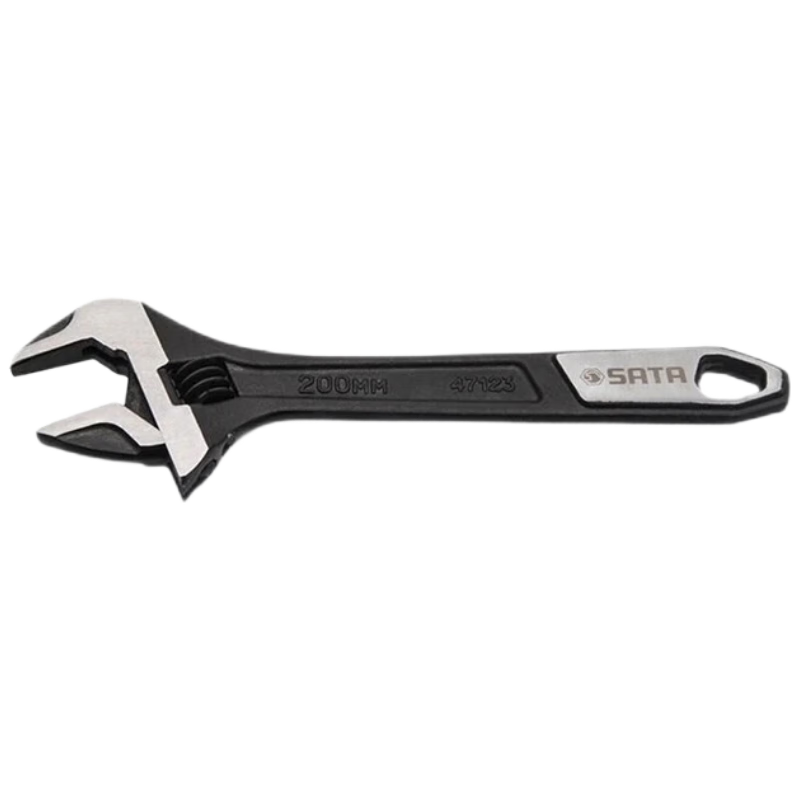 SATA Adjustable Wrench Tool Industrial Grade Chrome Vanadium Steel Large Opening 8" 8 Inch 47123