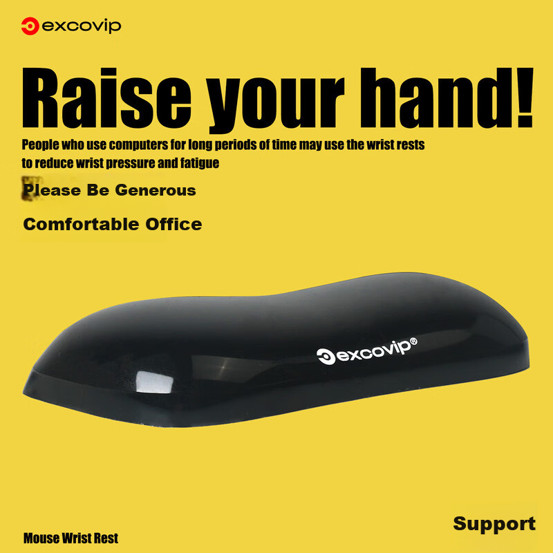 EXCO Crystal Black Mouse Wrist Rest, Ergonomic Mouse Pad, Wrist Support, Hand Rest, Wrist Cushion, Mouse Wrist Guard, Keyboard Hand Rest, Anti-Tendonitis Hand Protection 0386 2