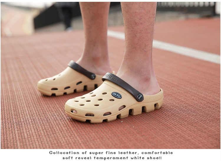 Warrior Casual Couple Slippers, Breathable Outdoor Versatile Closed-Toe Beach Shoes, Lightweight Perforated Sandals, 049 Red, Size 40 18