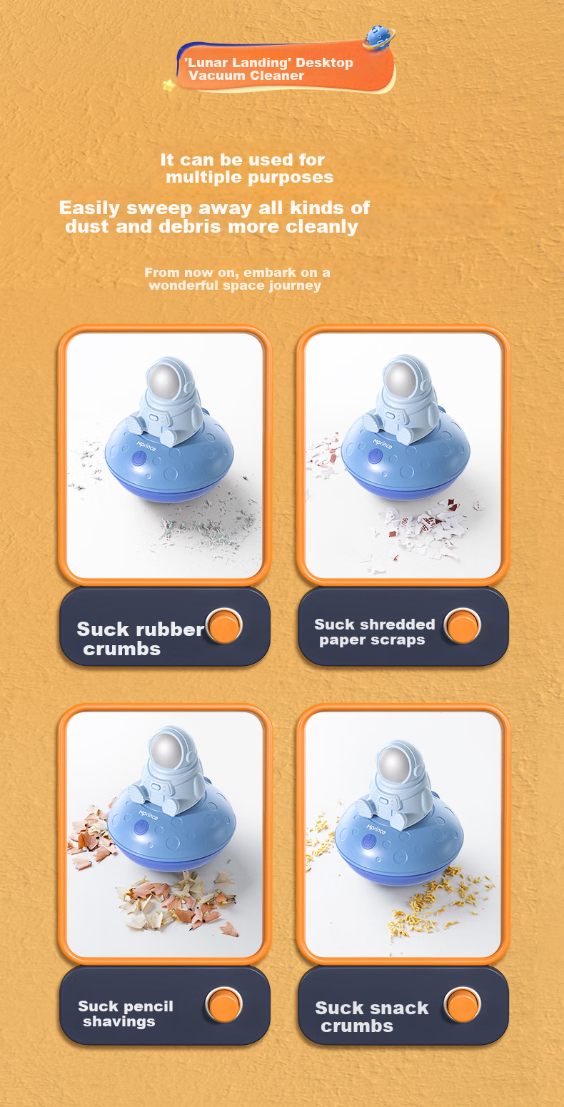 Maotaizi Powerful Suction Full-Body Washable Desktop Vacuum Cleaner, Mini Keyboard Dust Cleaning Assistant, Children's Eraser And Pencil Shavings Cleaner, Student Stationery Supplies Birthday Gift 8