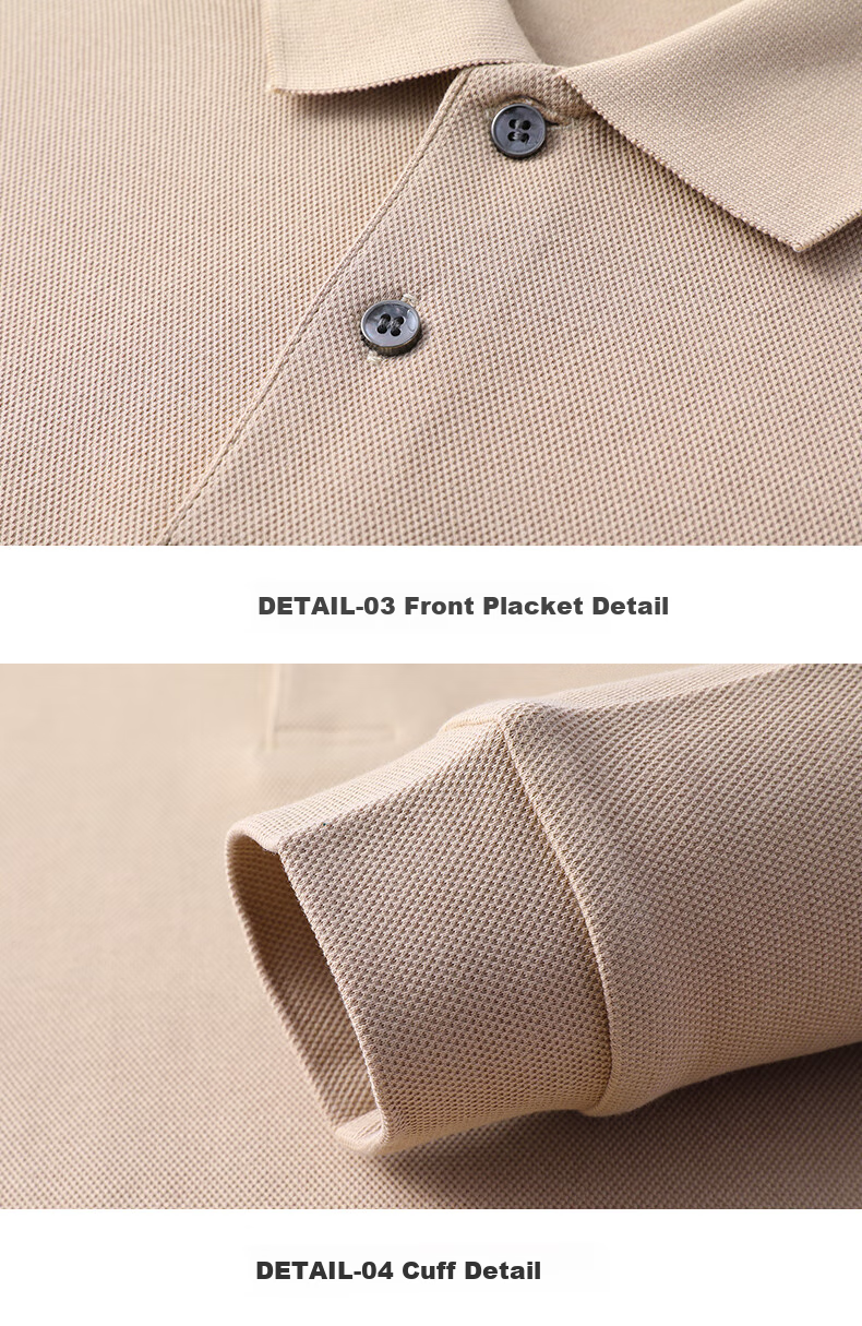 FIRS [100% Cotton] Pure Cotton Long-Sleeve T-Shirt for Men, Spring And Autumn New Style Solid Color Casual Polo Shirt Dad Wear 21