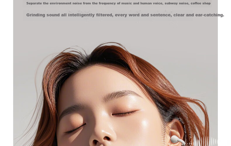 IKF EarClip Bluetooth Headphones, Clip-On True Wireless Open-Ear Headphones, Bone Conduction LDAC High-Resolution Music, Suitable for Students And Sports, Compatible with Apple And Huawei, Elegant Black 21