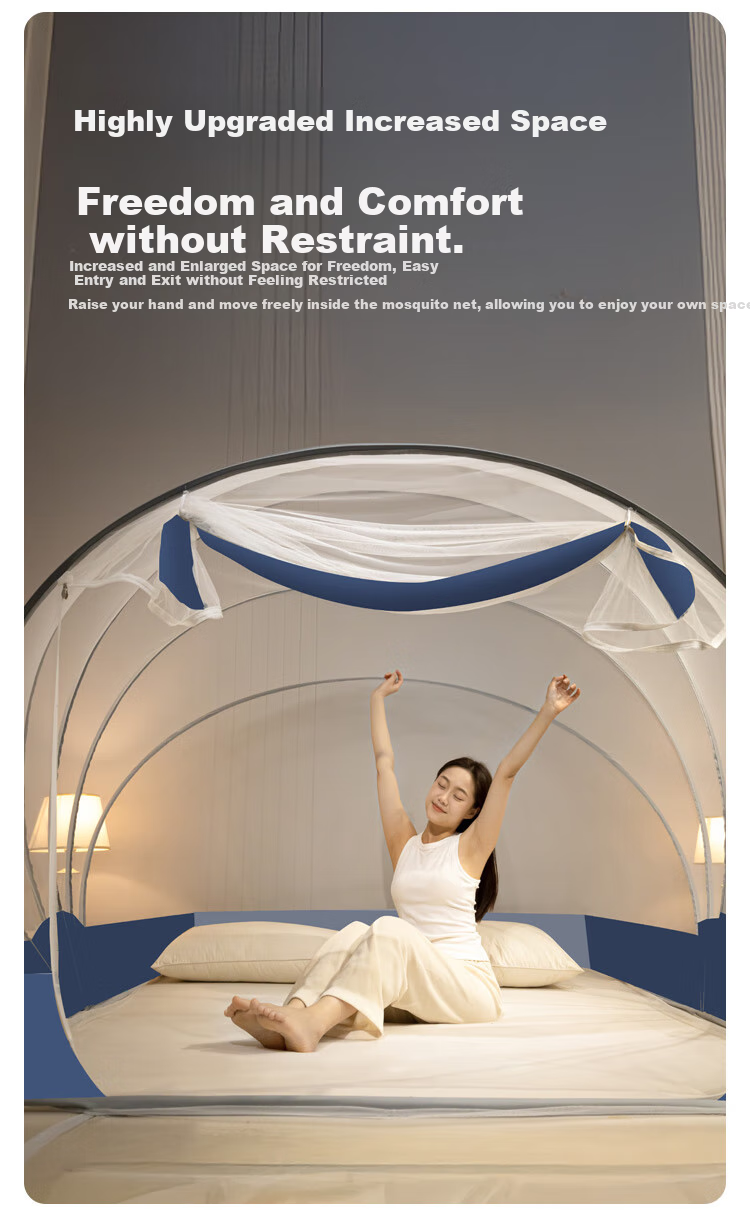 MINISO Mongolian Yurt Mosquito Net, No Installation Required, Foldable And Easy to Store, 135*190*150cm, for Home Use with 1.5-Meter Bed 4