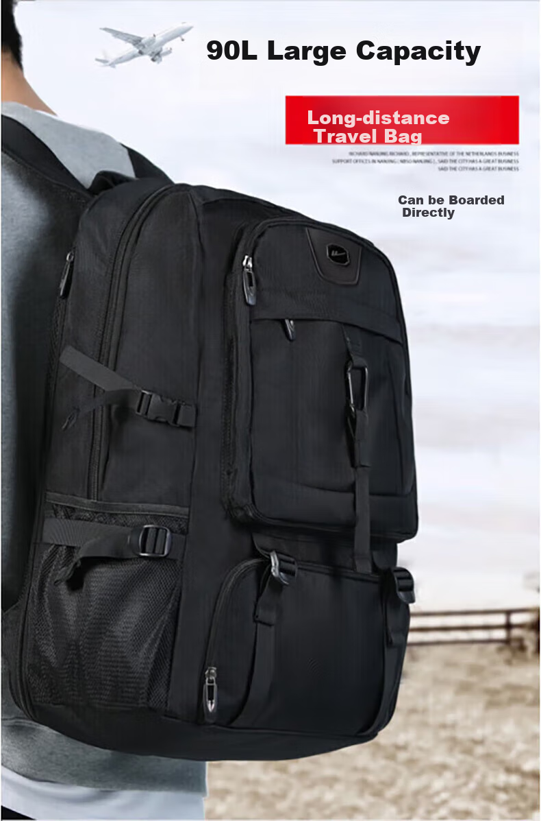 Huili Backpack for Men, Extra Large Capacity Travel Bag, Casual Outdoor Self-Driving Business Trip Luggage Hiking Bag, Student Schoolbag 2