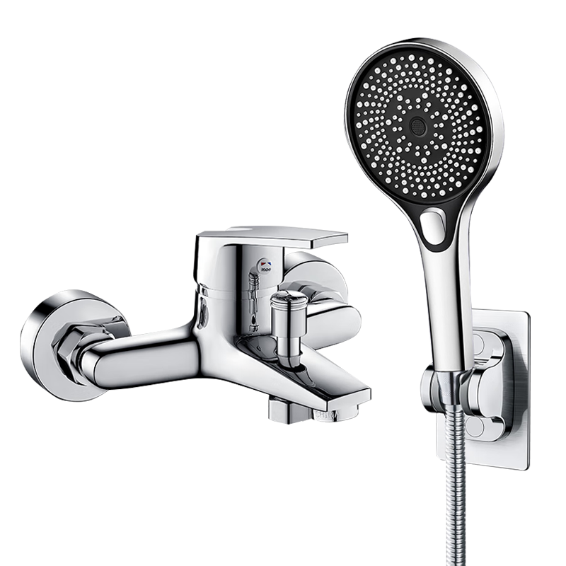 HOMK [Germany] Shower Mixer Faucet, Complete Integrated Bathroom Shower Set with Dual Switches for Hot And Cold Water
