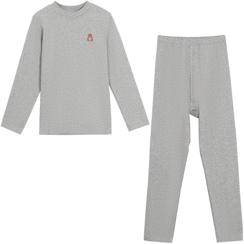 Hodohome Kids Boys 7A Antibacterial Cotton Spandex School Uniform Thermal Underwear Sleepwear 203 Gray Size 150