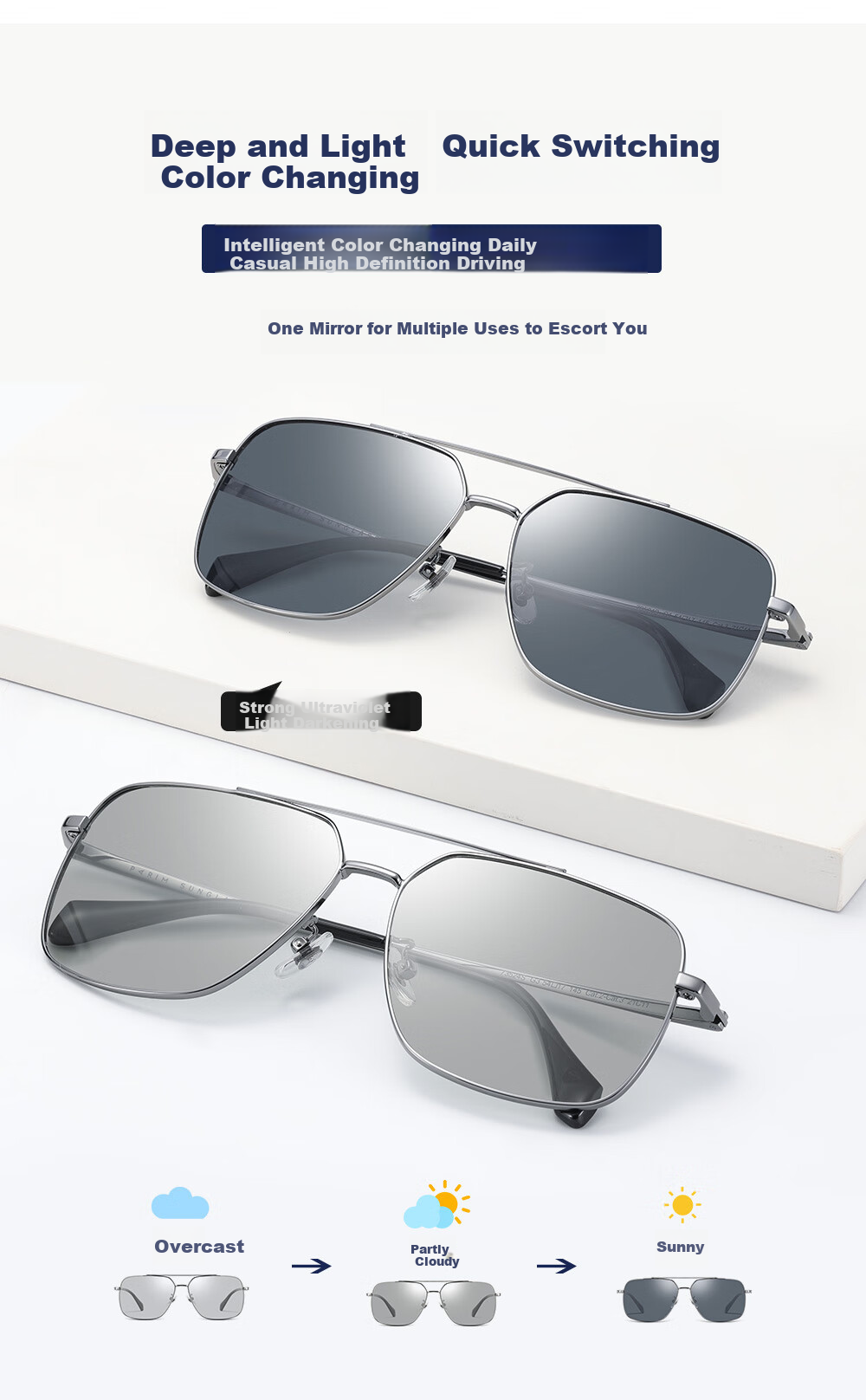PARIM Sunglasses for Men, Polarized UV Protection Glasses, Square Large Frame Sunglasses, Trendy Driving Glasses, Sun Protection Fishing Glasses 15