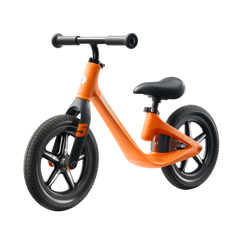 Babycare Children's Balance Bike for Ages 3-6, Toddler Scooter, Learning Bicycle, Glider Bike, 12-Inch, Pulse Orange with Glow Wheels
