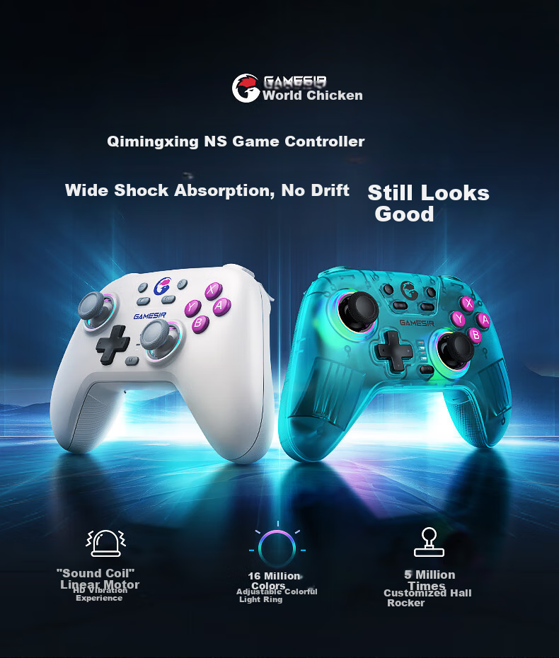 GAMESIR Qimingxing NS Version Switch 2 Motion Controller HD Vibration Steam Wireless Bluetooth Gamepad for PC Computer Mobile Phone Silk Song Pro Pokemon ZA 1