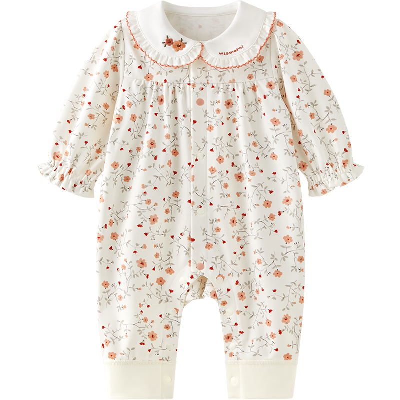 Weishi Muni Baby Girl Romper Spring and Autumn Infant Long Sleeve Bodysuit Toddler Crawling Suit Autumn Wear
