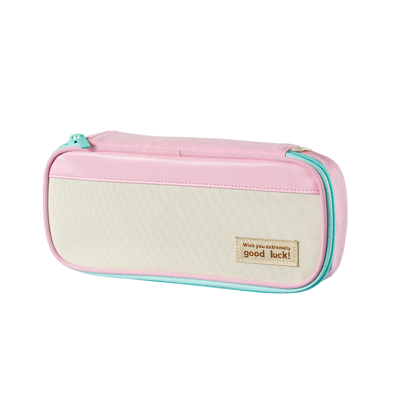 Deli Inner Anti-Dirt Student Pencil Case High-Value New Simple Pencil Box Large Capacity Multifunctional Stationery Bag for Boys and Girls Pink BC489 Graduation Gift