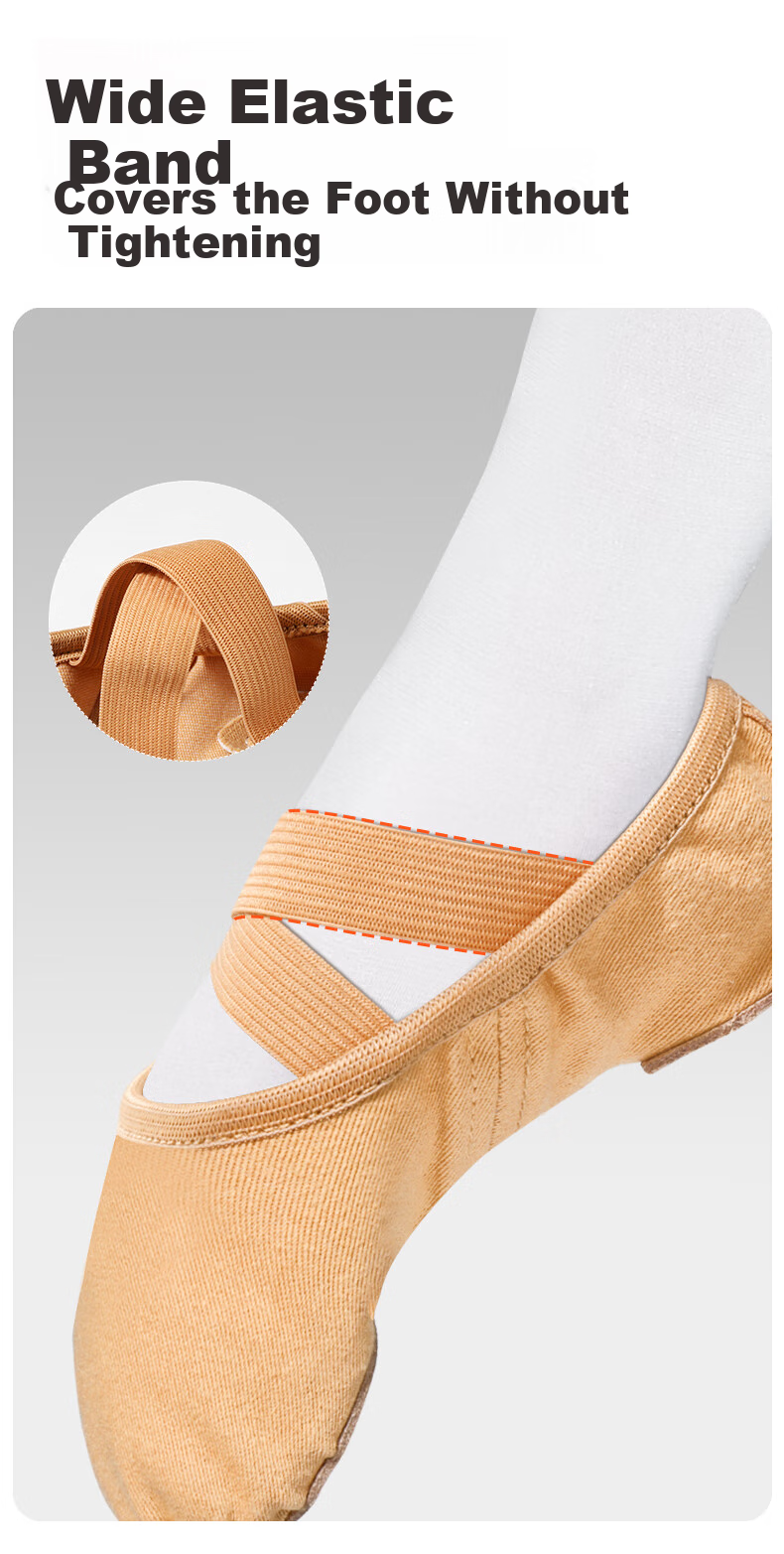 Zhiyouban Dance Shoes for Adults, Elastic Fabric, Skin Color, for Exam Preparation And Practice, Ballet Shoes for Children in Skin Color 7