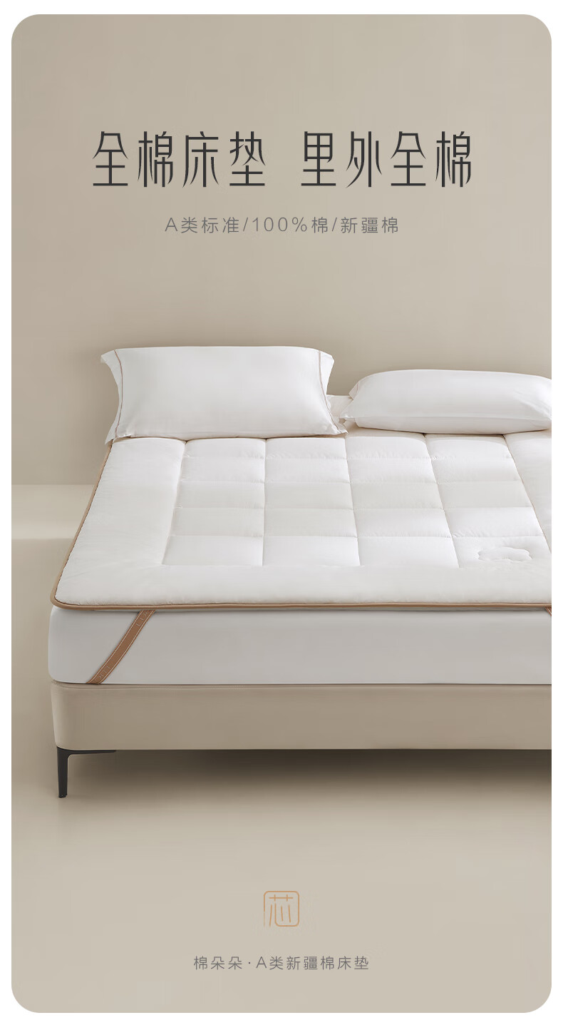 LUOLAI Home Textiles Student Dormitory Mattress Class A Anti-Mite Bedding All-Cotton Mattress Inner And Outer 0.9x2 Meters Thick 4CM 1
