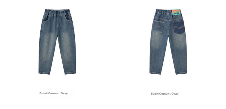 Duoduojia Boys' Jeans, Spring And Autumn Style, Versatile Fashion Casual Pants, Children's Soft Washed Loose Long Trousers 30
