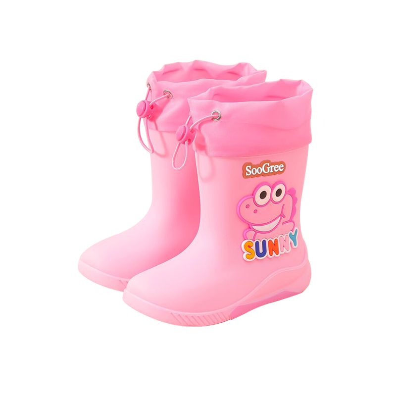 SooGree Kids Waterproof Non-Slip Durable Rain Boots Cute Cartoon Splash-Proof Outdoor School Shoes for Boys and Girls 2